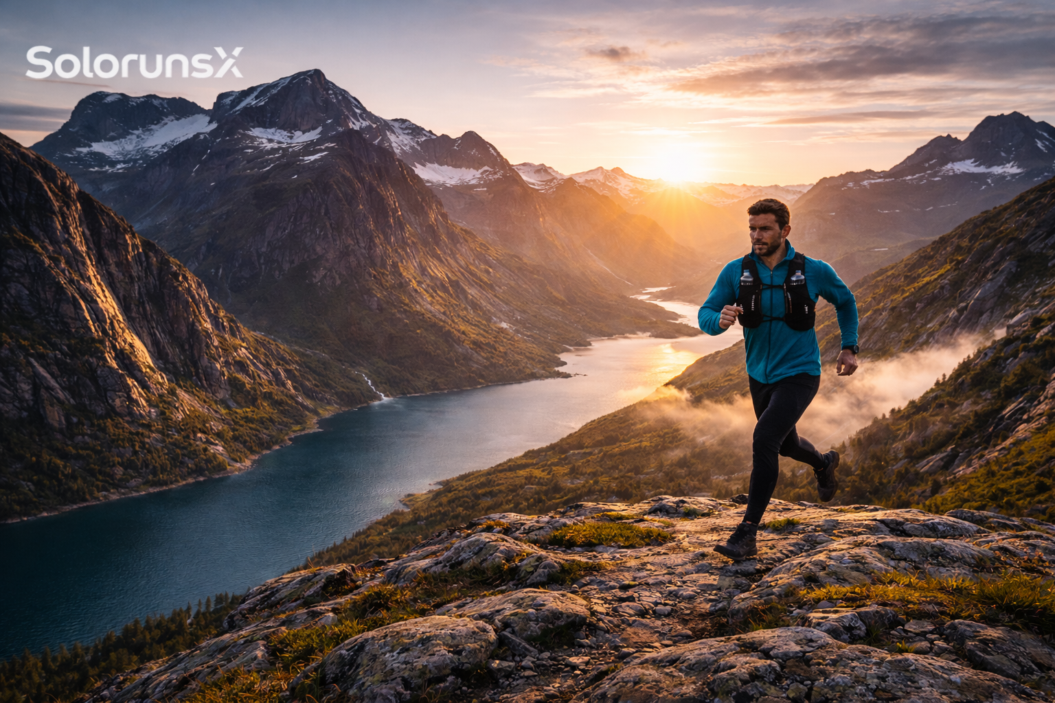 Justerbar løpevest SolorunX – ekstra lang hydration vest med perfekt passform for alle kroppstyper